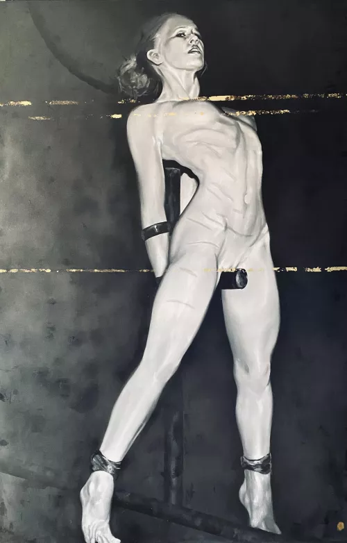 I did not know where to post this oilpainting 150cm-100cm with Gold lesf by Taradoxon