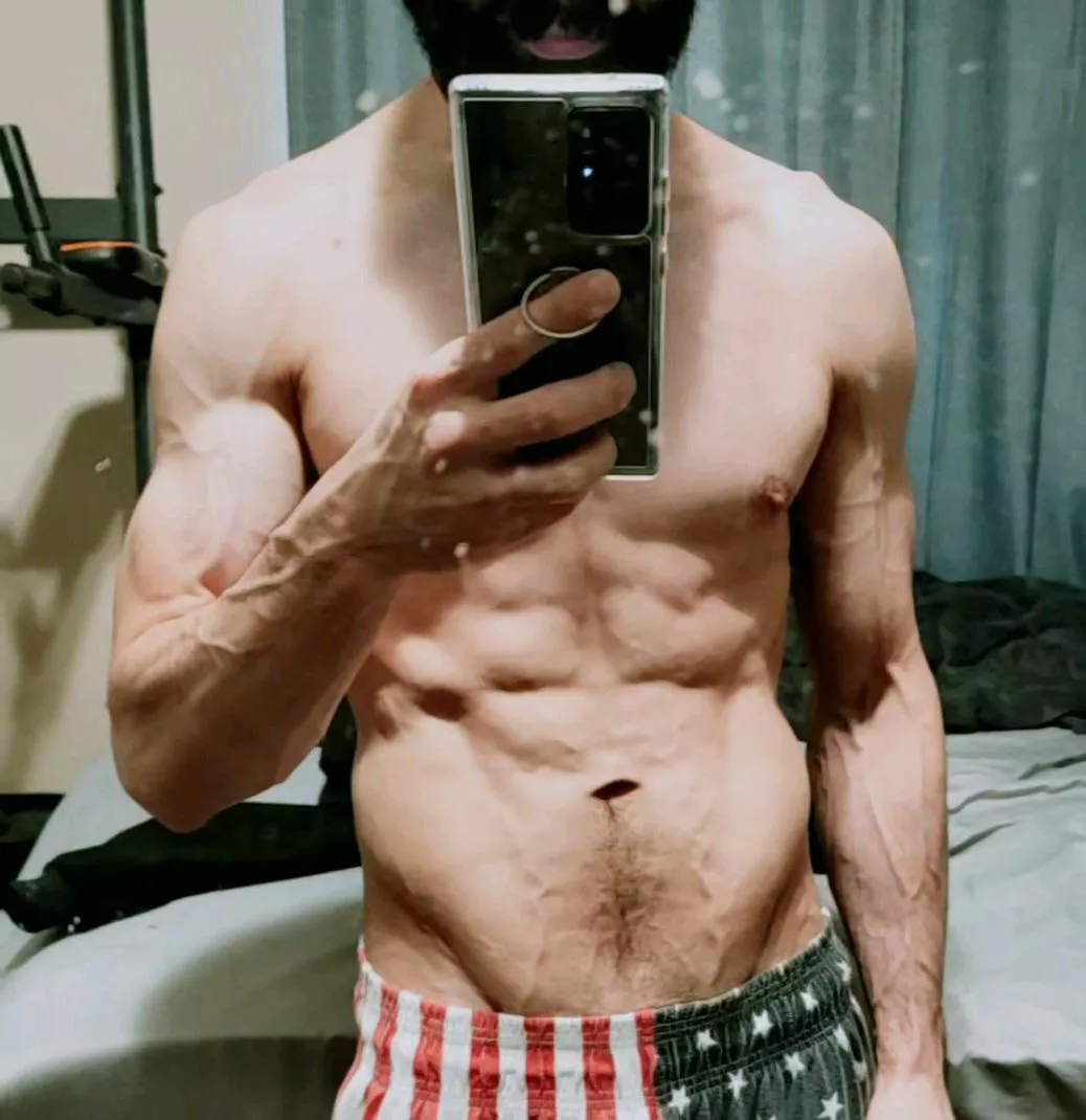 I do dips in the morning. In my room posted by bigdickmarine64