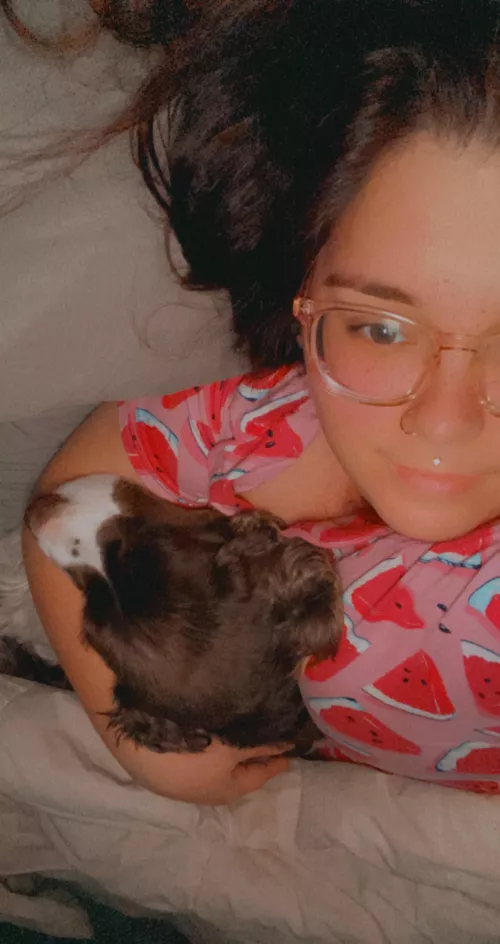 i don’t feel so good so i’m laying with my pupper ❤️ by apocalypsiii