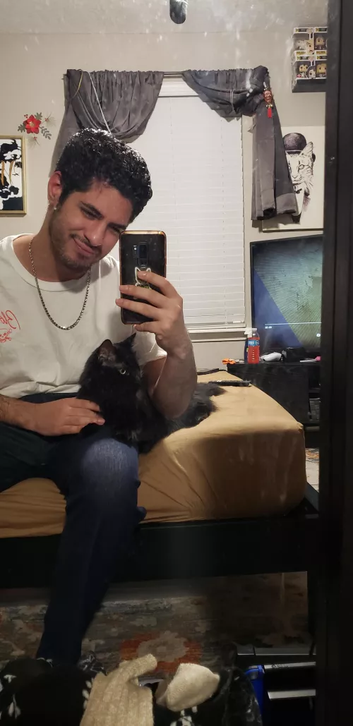 I don't have many friends lately but this little kitty always helps when I'm lonely 🥰 by abeyy-baby