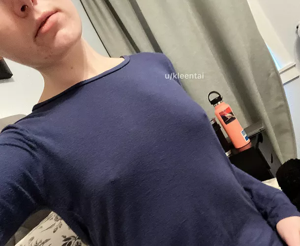 I don’t have to go into work today, so no bra for me! by kleentai