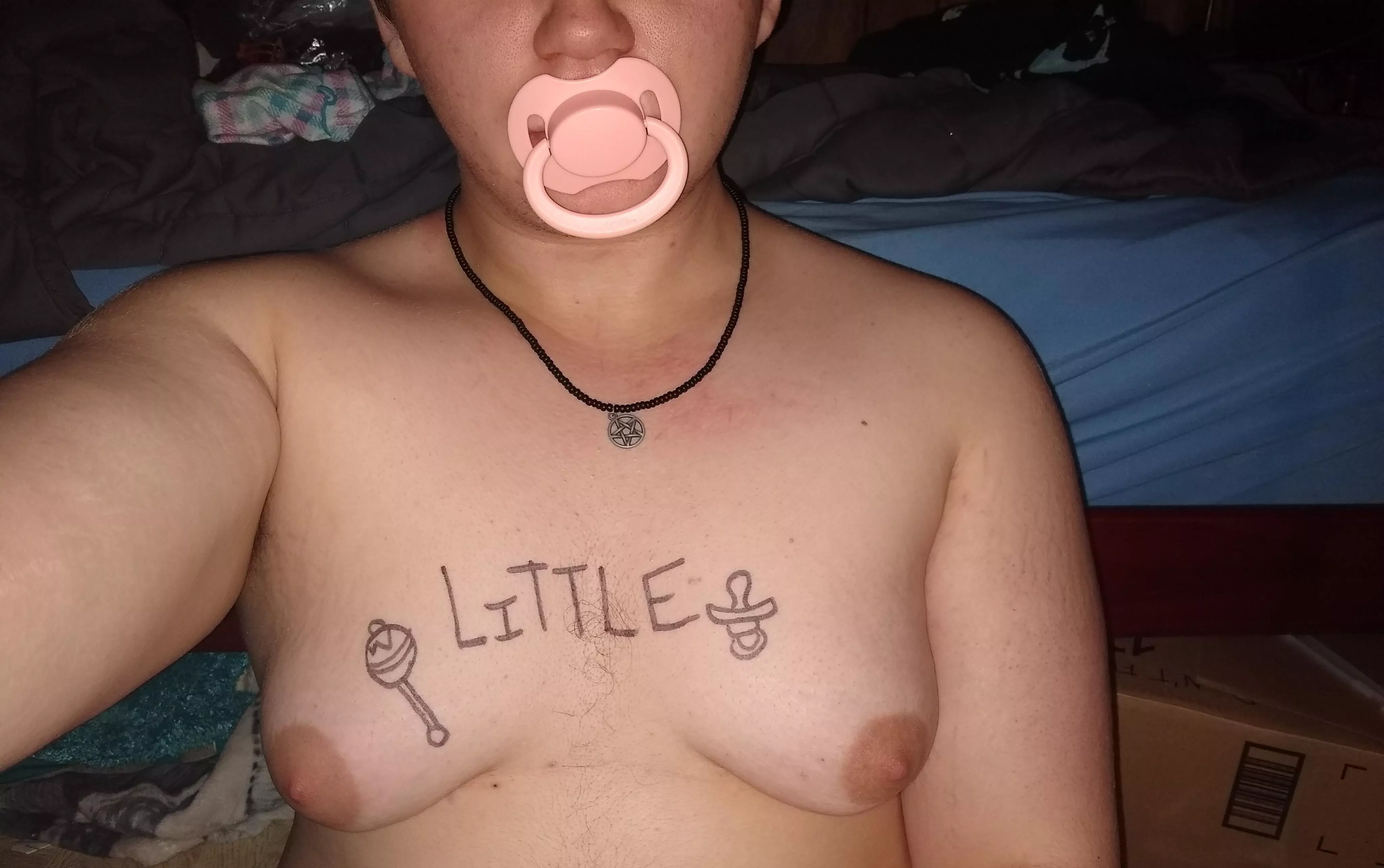 I drawed on myself 😇 (he/they, 19) posted by rotundspider