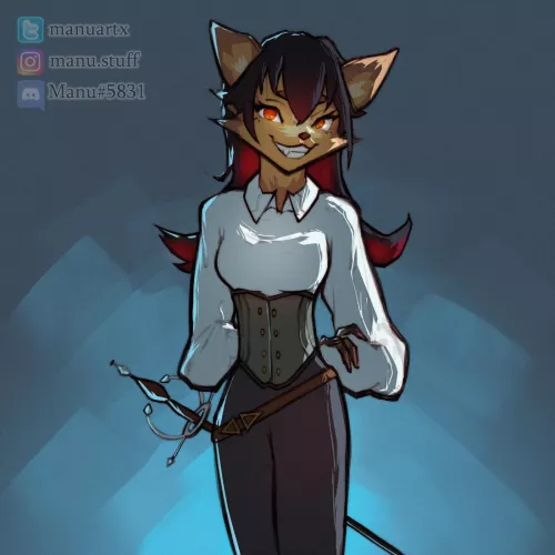I drew a Swashbuckler Catfolk! by manu_artx