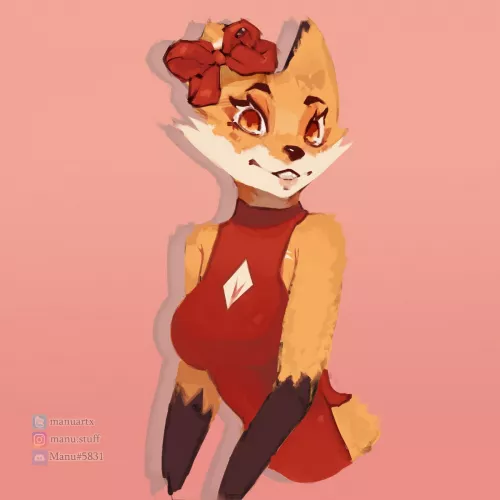 I drew another cute fox girl! by manu_artx