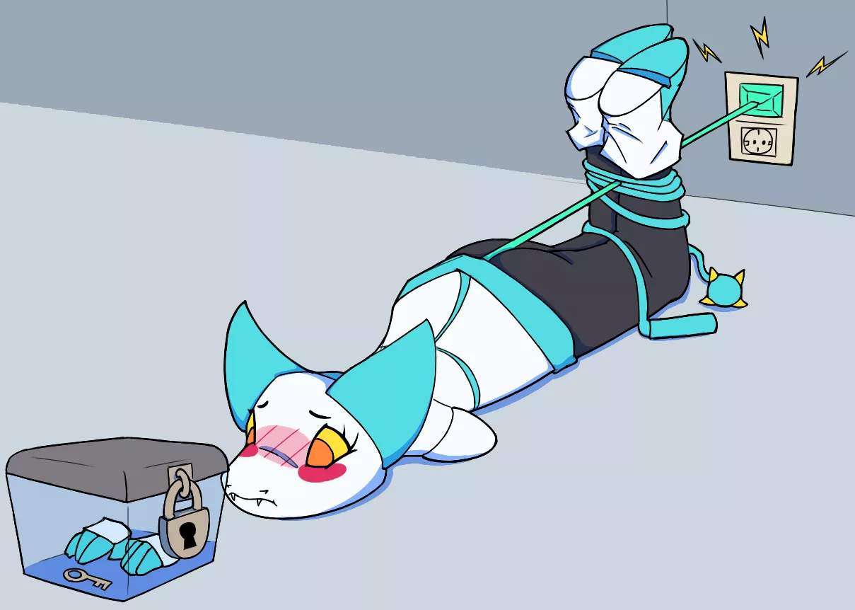 I drew Tasque Manager with her detachable hands locked in a box posted by Pakushy