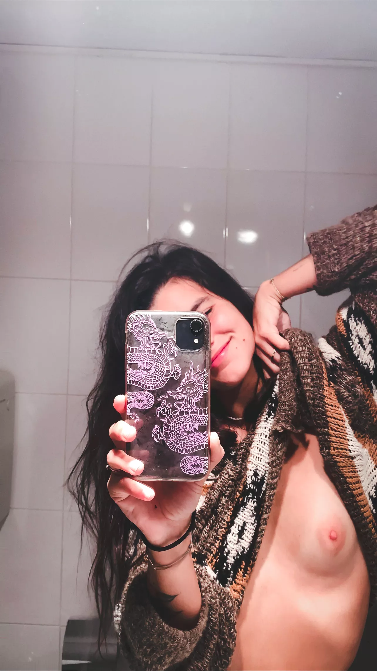 i feel so much tickles on my boobies! don't touch them! 🥰 posted by jujuvibezzz