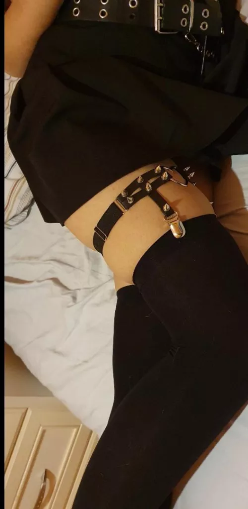 I found the perfect thigh high line! (With garter for extra points) by burekaki2