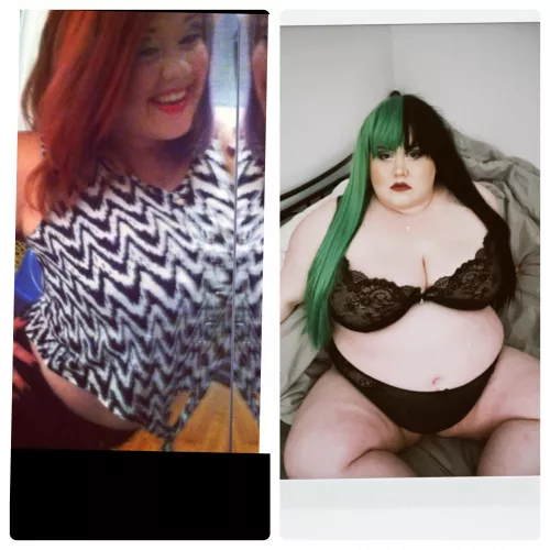 I gained 164 lbs since the photo on the left. Kik is ChunkyYetFunky3000 by chunkyyetfunky3000