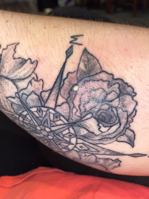 I get these cyst often. This time it was on my tattoo. No video because I didn’t think it’d pop! by worthitcaitey