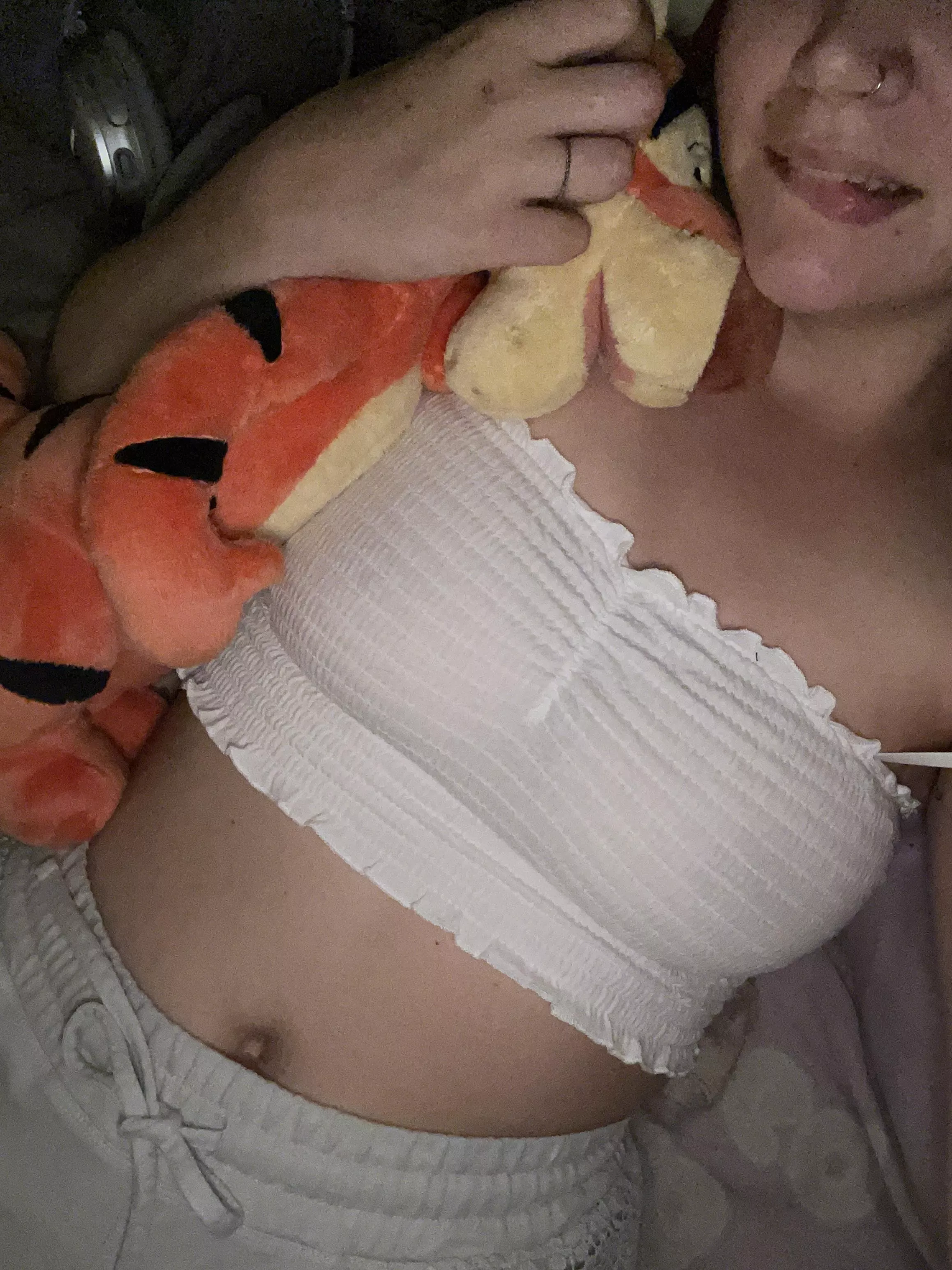 I get to cuddle tigger in my new top ☺️ posted by littlejessielove