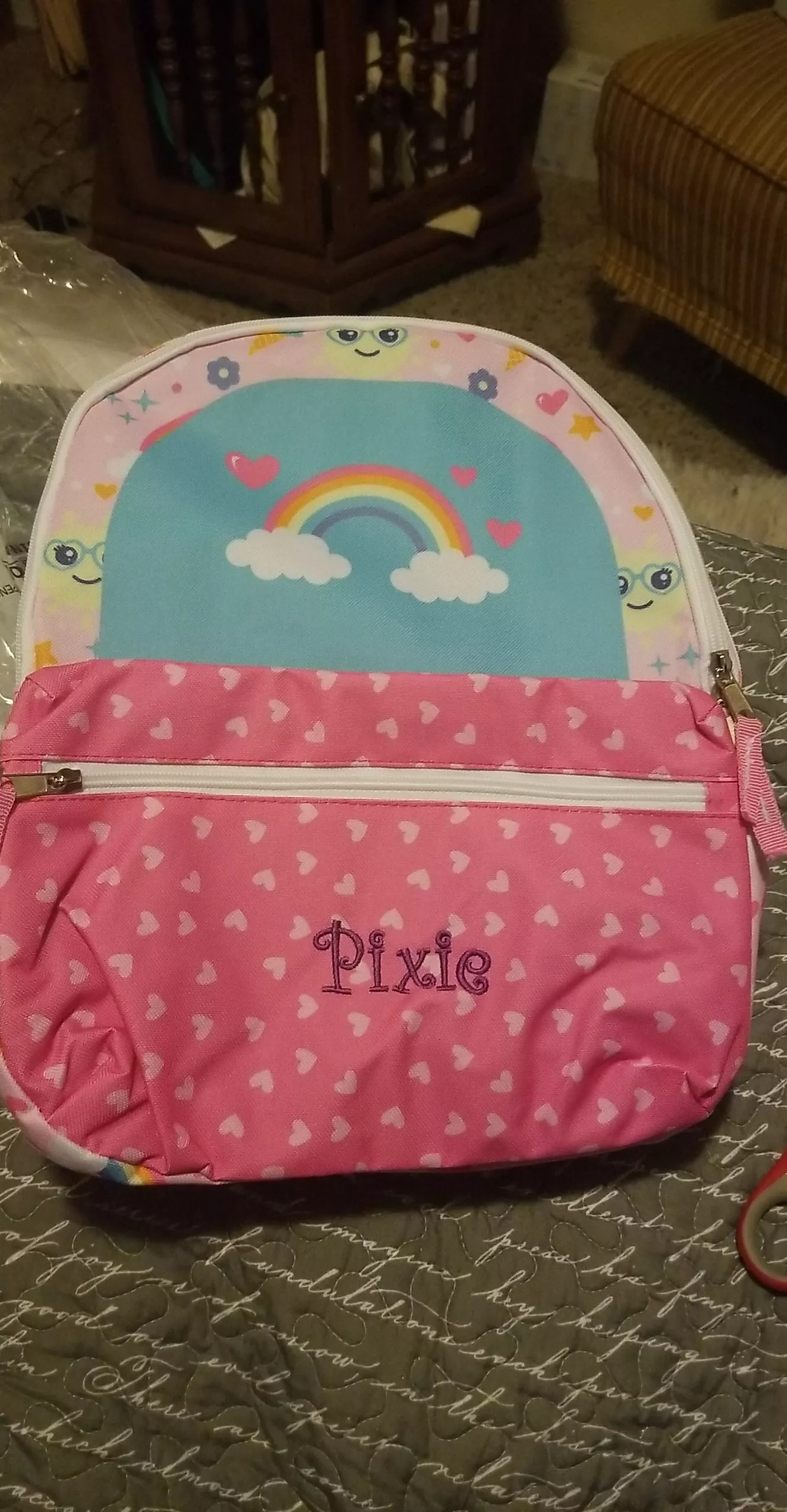 I got a new backpack for all my colors & stickers & my babygirl journal! 😍 I love it so so much. I carried it around while out with Daddy all day yesterday. posted by Little_Pixie_Brat