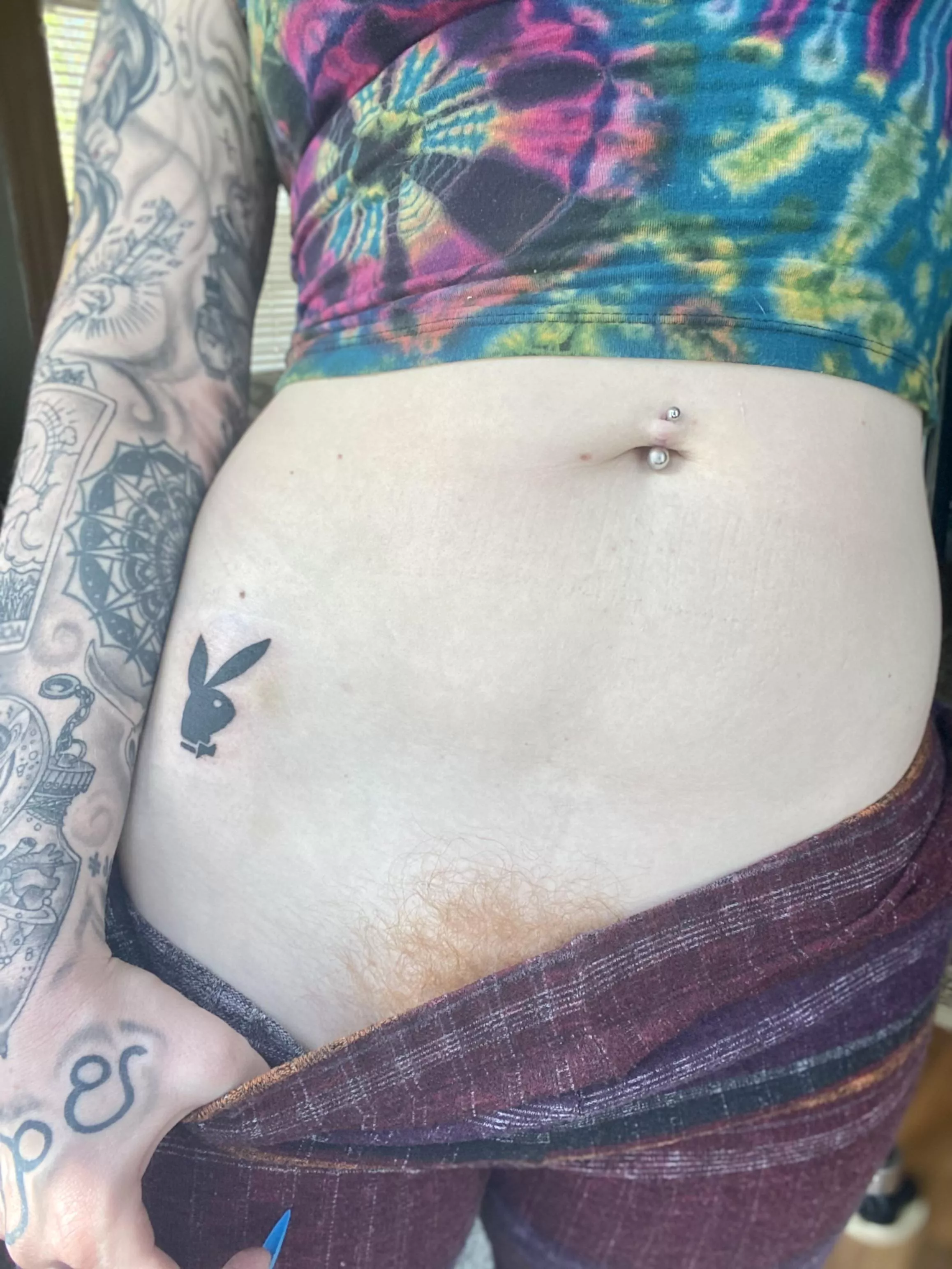 I got a sexy new tattoo right next to my firecrotch do you like it🥰🥰🥰 posted by gingergoddessss
