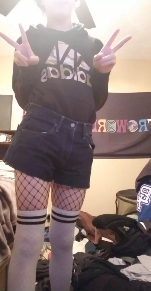 I got fishnets and a new hoodie🥰 by InternationalRadio85