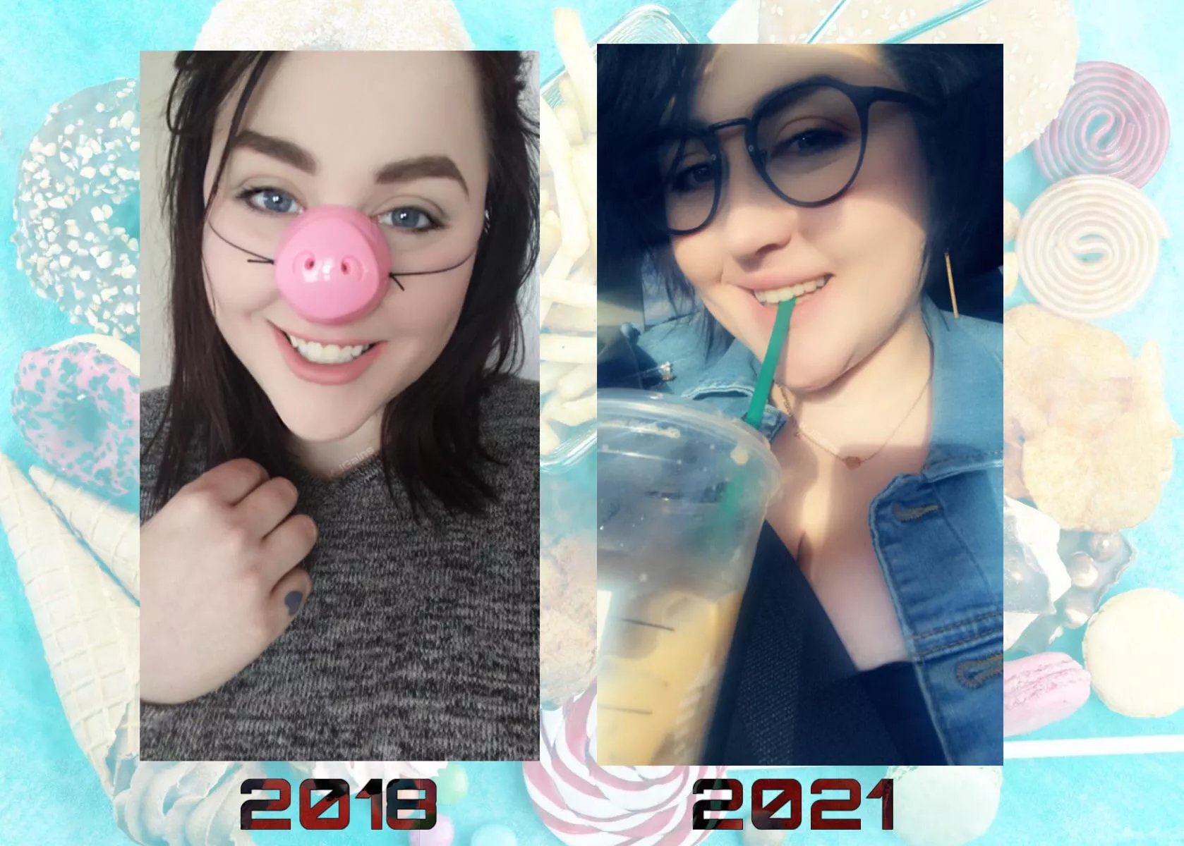 I guess jokes on me, over 150 pounds later and I’m still not done, I want my fat face to be so puffy and full my nose squeezes into a permanent pig snout. posted by KJGains