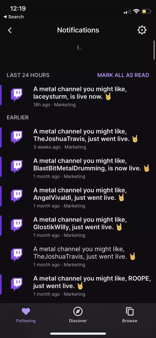 I have never watched a Metal stream. Wtf Twitch? by swence