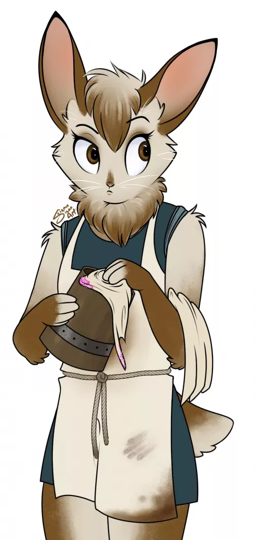 I heard rabbit people are now a thing in DnD so this is my new character Clove! by scienceisanart