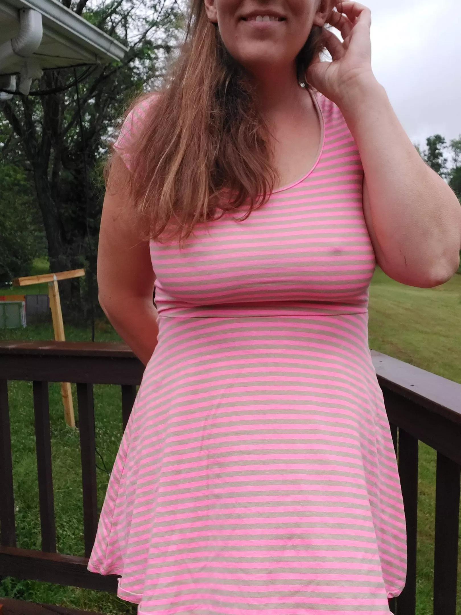 I hung that clothesline in this picture up! I'm so proud of the work I did! ...what did I do it dressed like this? Of course, I can get work done in a 👗😜 posted by msjanejenkins