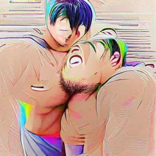 I jumped on the bandwagon and used the AI picture creator thing to make me some yaoi art. If your fetish is highly abstract representations of male bodies this might make you happy lol by nicolasbaege