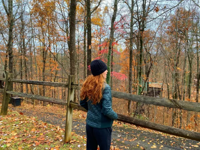 I just like the way my hair blends with the seasonal colors- happy Sunday everyone! 🧡 by zestyzebra99