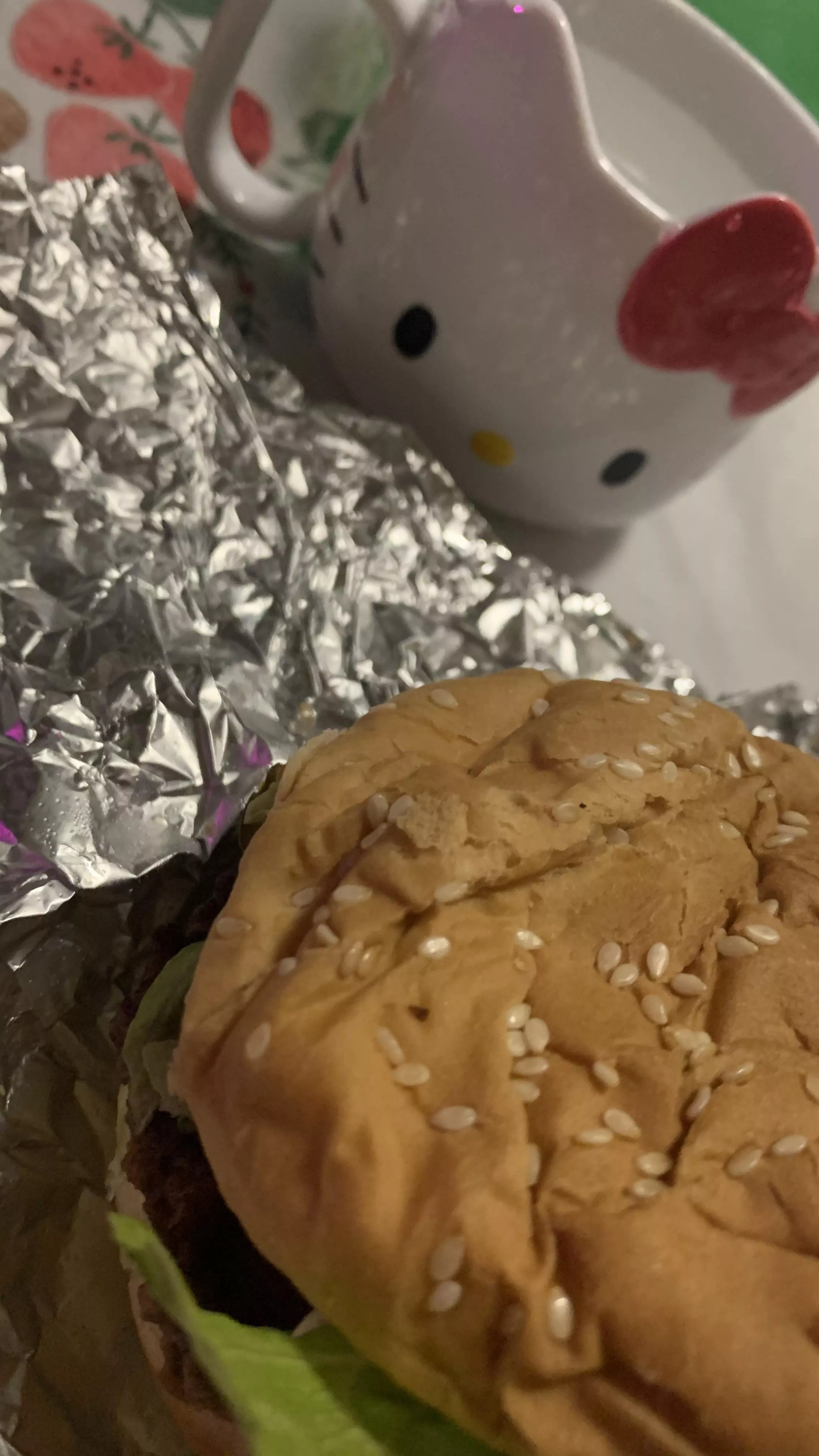 I just wanna show my cute dinner 🥰 I luv my hello kitty cupi posted by Starrybabes