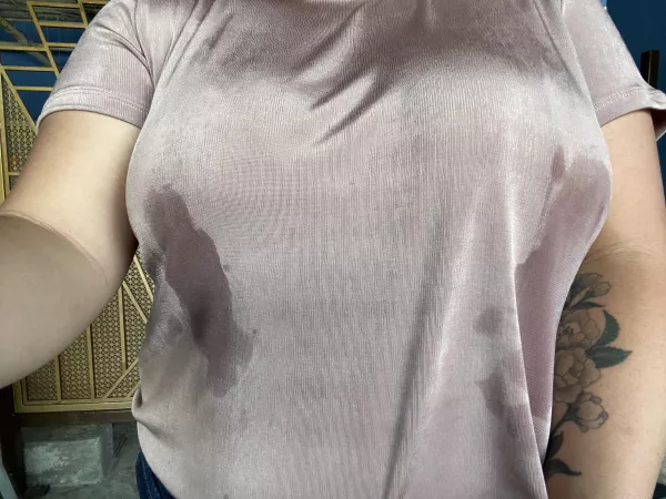 I leaked thru my padded bra and walked around in public like this. I was so embarrassed 😓😭no one told me anything 😭 by JJS095