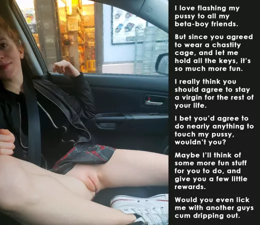 I love flashing my pussy to all my beta-boy friends... by chant9