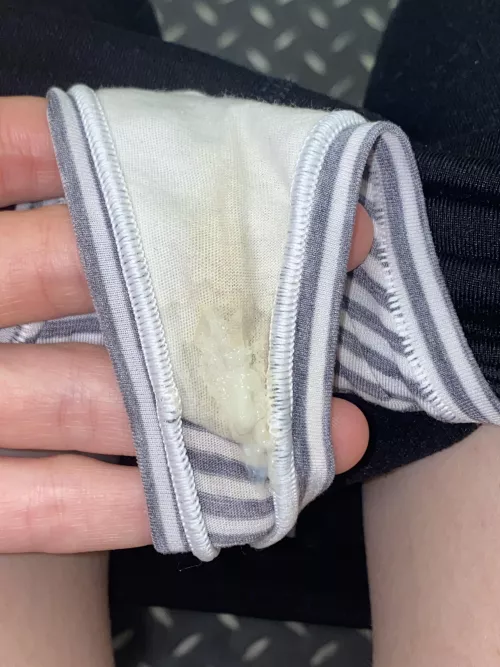 I love how my creams look on this white striped thong🤍 by LilBabyLola-