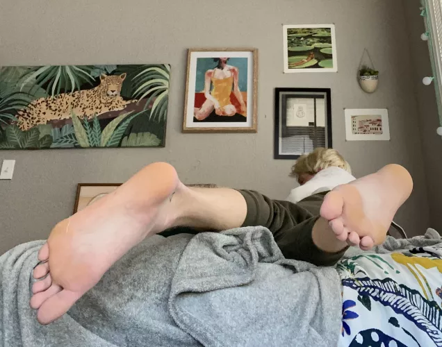 I love laying at home just existing and chilling while you’re sitting behind a desk trying to hide your hard dick at work. by BlondeBoyFoot