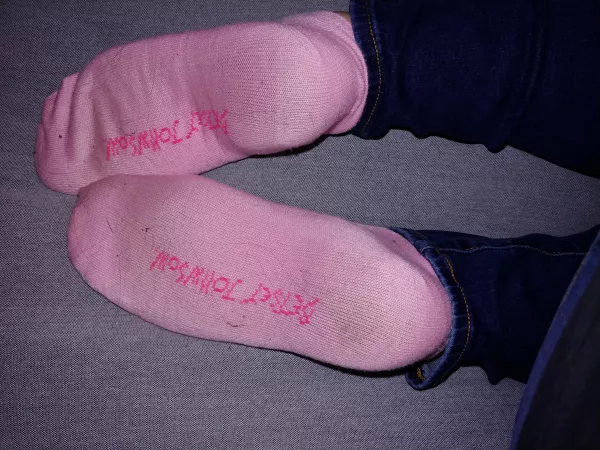I love my pink socks. by HappyFeet90