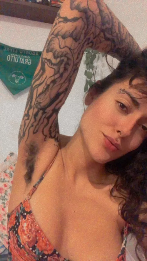 i love my tattoos and my armpit hair by Rutelessa