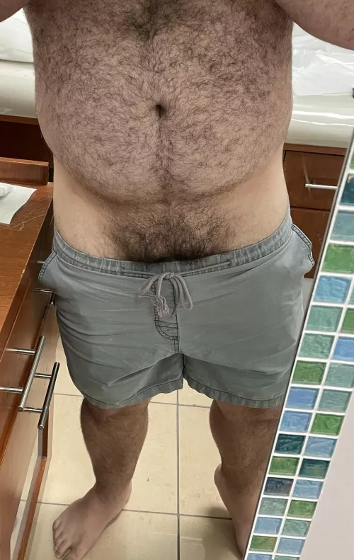 I love seeing my bush stick out of my shorts. by thealixb