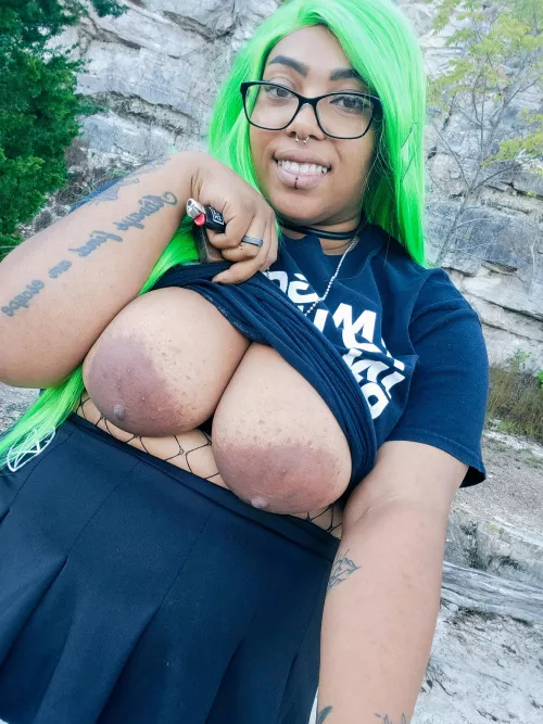 I love showing off my tits outside by satans_brat420