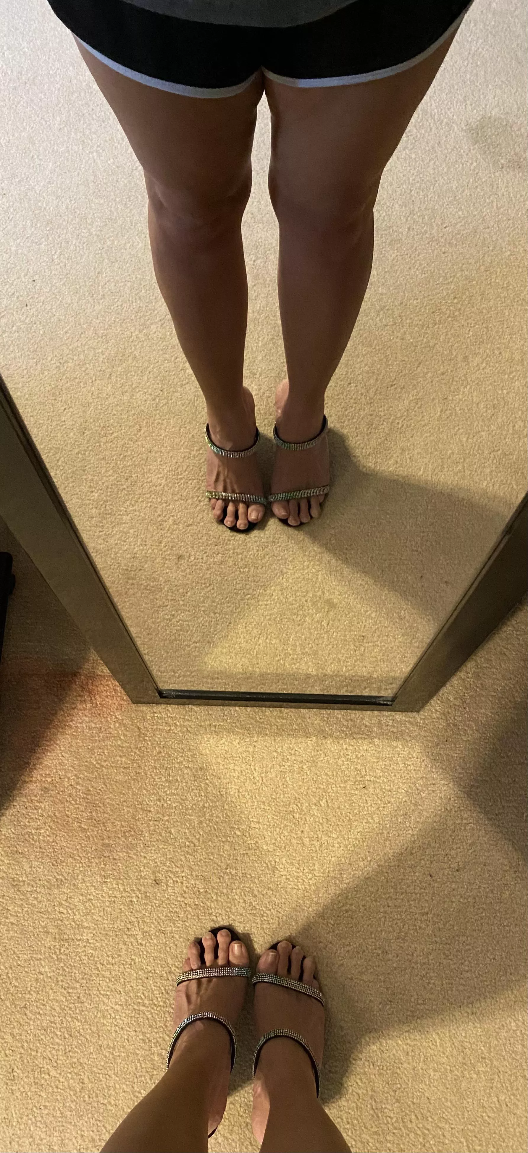 I love that you can see both the mirrored side and me standing there too. [f]ancy shoes for added flair. posted by Recent_Pattern_5424