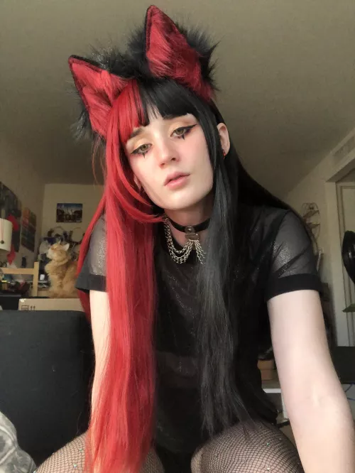 i love these new ears ❤️🖤 by sameow3