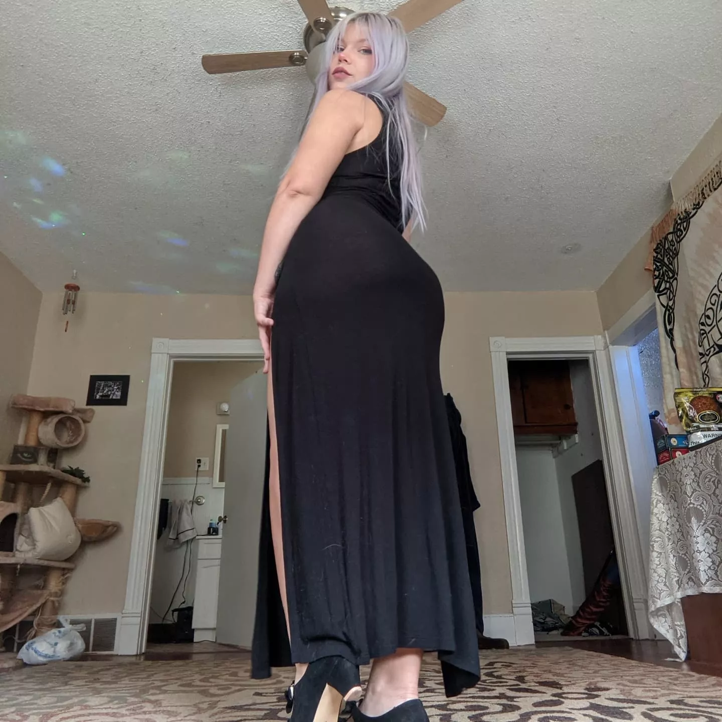 I love watching you follow me around 🖤 posted by sweetandthick_uwu