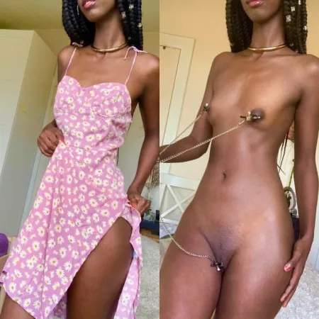 I love wearing clamps under my dress outside in public. It gets me super wet and horny😳❤️ by Slutmeatcunt