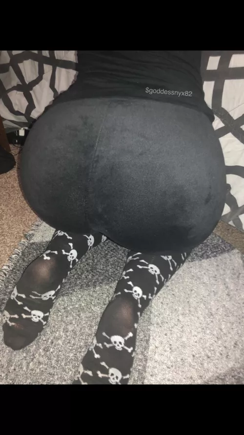 I love wearing leggings with long socks 🖤☠️ by SpookyBrat82