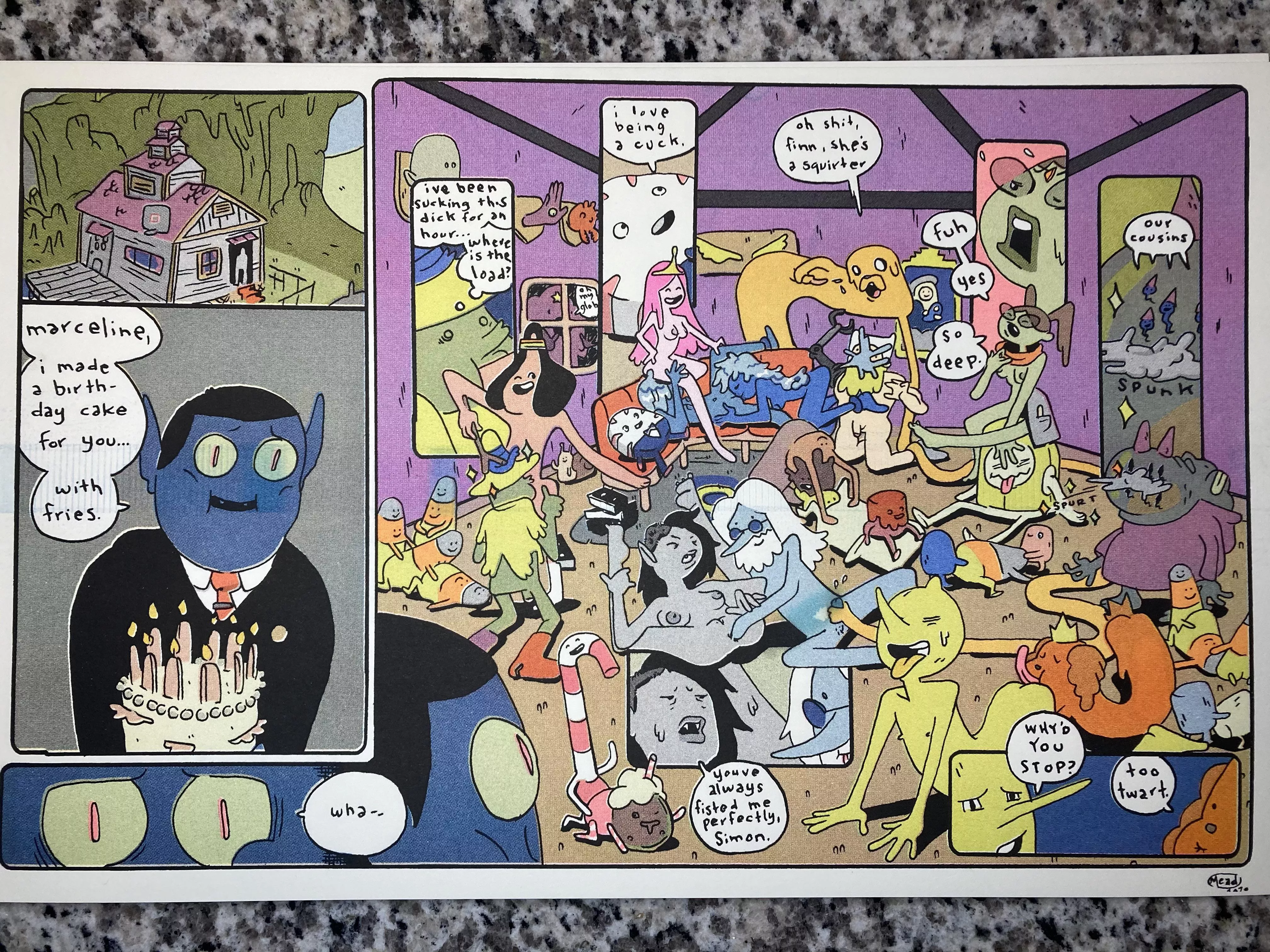 I made a CMYK risograph print of a comic I did, if anyone wants to buy one. 1/20 printed 4 color on heavy stock paper. posted by Baby_Knife