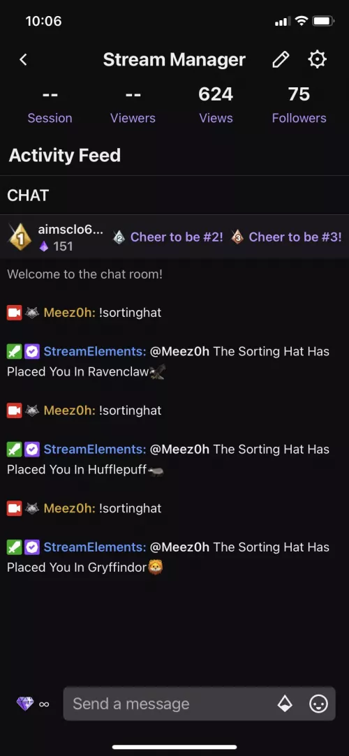 I made a cool command in streamelements that puts you in a random house for when Hogwarts legacy is released! by No_Requirement_9817