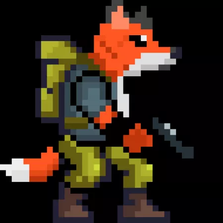 I made a fox character, a mix of starfox and metalslug. by FarlightGamesInd