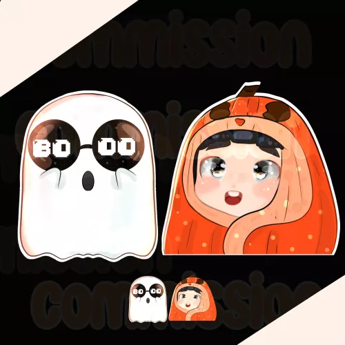 i made special halloween emotes for my twitch channel, what do you think? I want to do 2 more but I have no idea by desenhosdamy