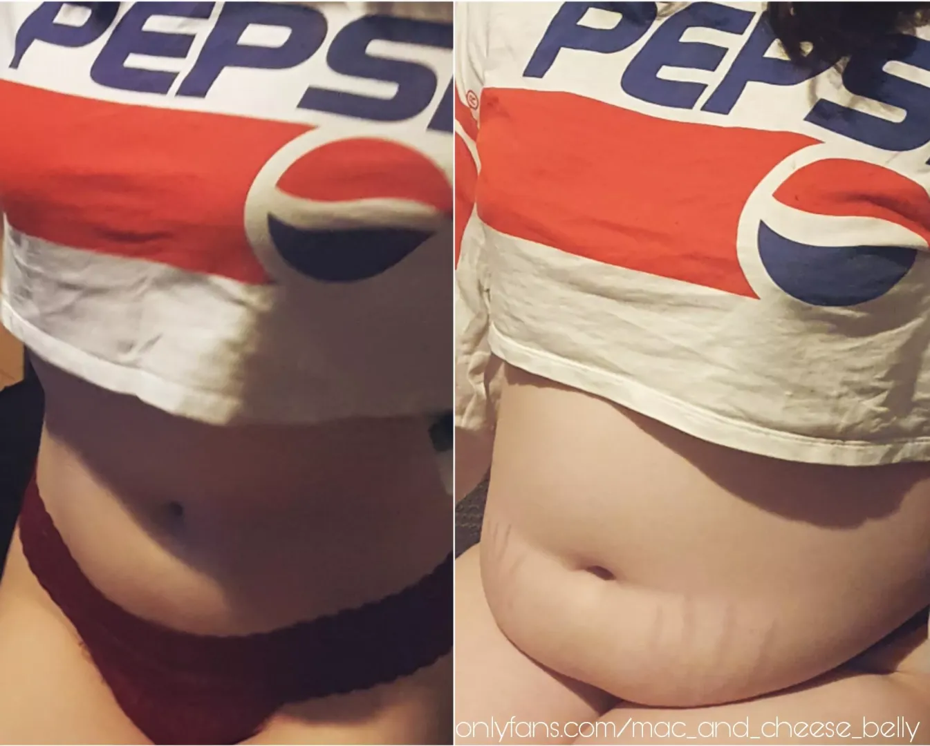 I may have gained some weight 😂😏 didn't realise how fat I became until I recreated this photo 😏😘 my underwear just disappears now posted by Mac_and_cheese_belly