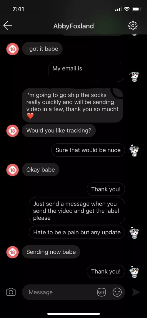 I mean is scamming really necessary for something as easy as selling socks? After these messages she accepted my payment then deleted her account. Just really sad tbh by thenamedoesnotconcer