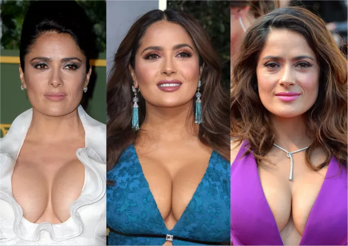 I need Salma Hayek's huge tits to drain me. Come rp as her for me by Professional-Sand-64