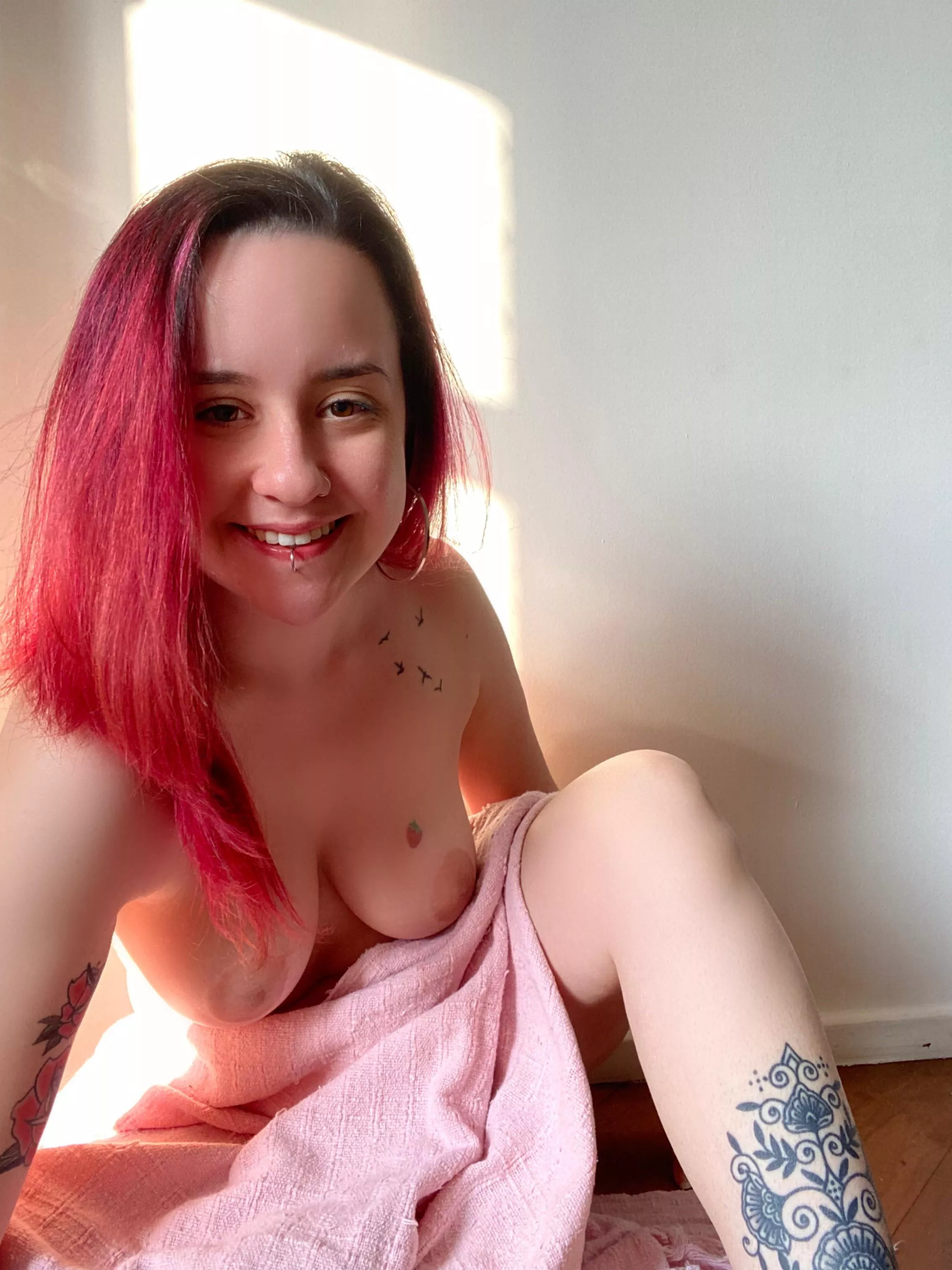 I only can smile naked. posted by NakedMaria