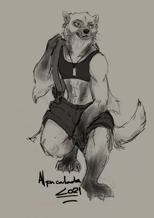 I said we need more buff ladies, so there's my contribution. I just needed to sketch something simple to refresh from the pieces I'm currently finishing, but I may have ended up with a new fursona hahahha. [Art by me] by Alapacalada
