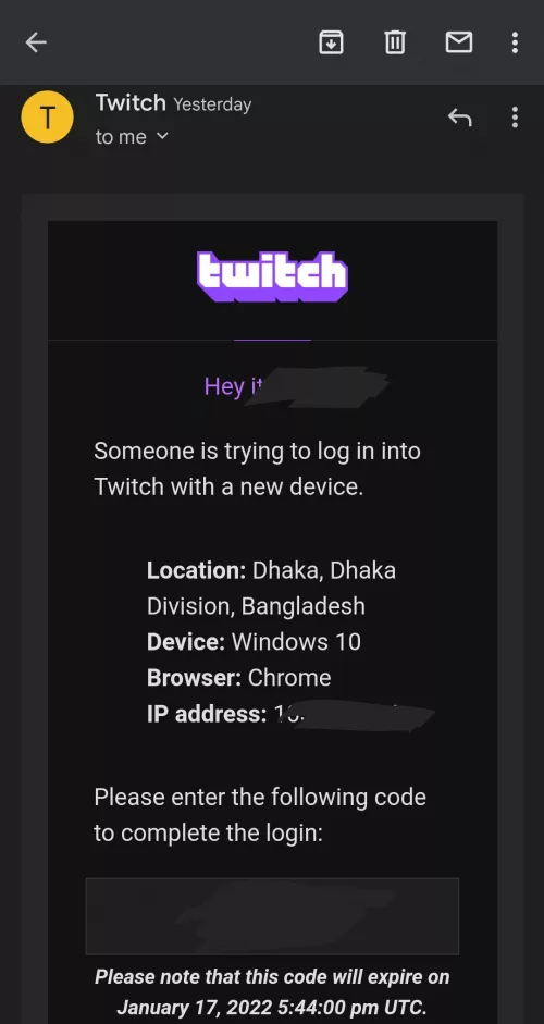 i saw a person here got his account accessed by someone from india, i was randomly looking through my gmail when i found this, whats going on? one of my friend also got this email from twitch by hehe_dsc
