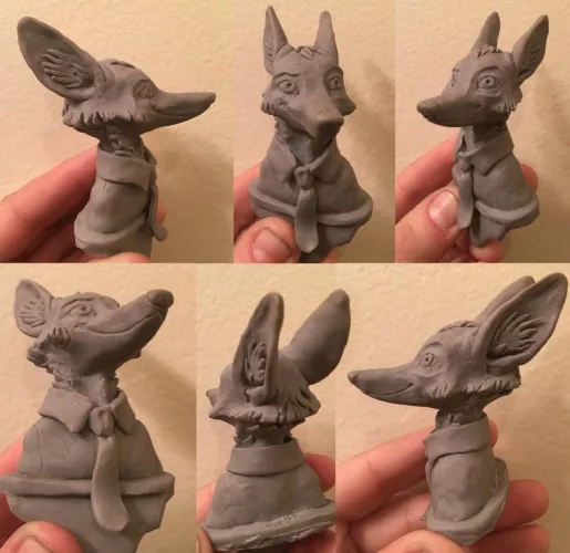 I sculpted a tiny dapper fox. by satiredun