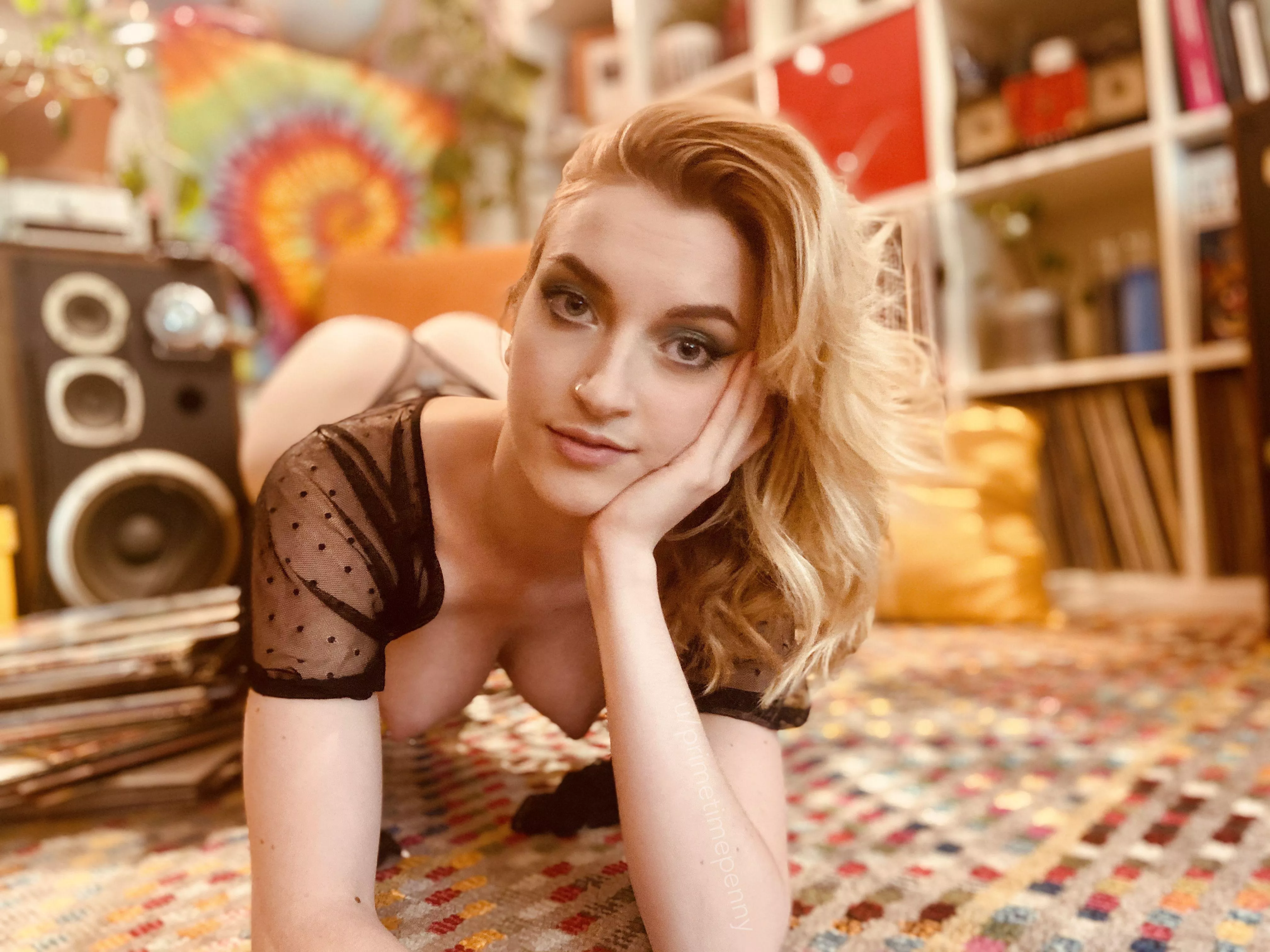 I see you've decided to join me down here on the rug... what should we do next? posted by primetimepenny