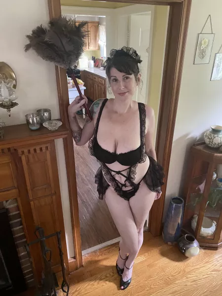 I show up to clean your house in this outfit, what do u do? (Be nice, not too “rude” 😉)… by MrsPJHaverstock